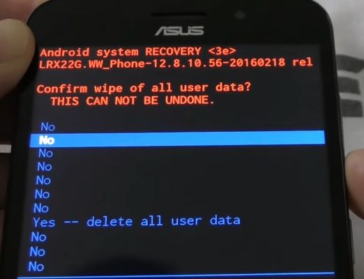 Asus Zenfone Max ZC550KL хард ресет: сброс настроек