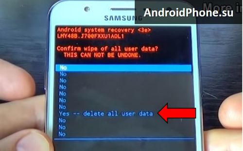 Samsung Galaxy J7 2016 hard reset: сброс настроек